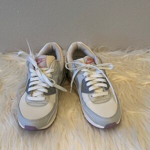 Nike Air Max Shoes in White and Gray with Pink Highlights